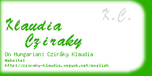 klaudia cziraky business card