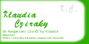 klaudia cziraky business card